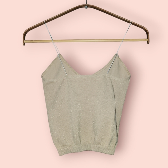 Free People Seamless Skinny Strap Sparkle Brami Ribbed Glitter Spandex XS/S Crop - Picture 2 of 3